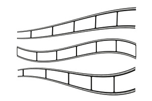 Isolated curved film stripes. Retro, an Object Illustration by LadadikArt