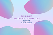 Pink Blue Liquid Fluid Clip Art, a Decorative Illustration by tchastudio (Thumbnail 1 of 5)