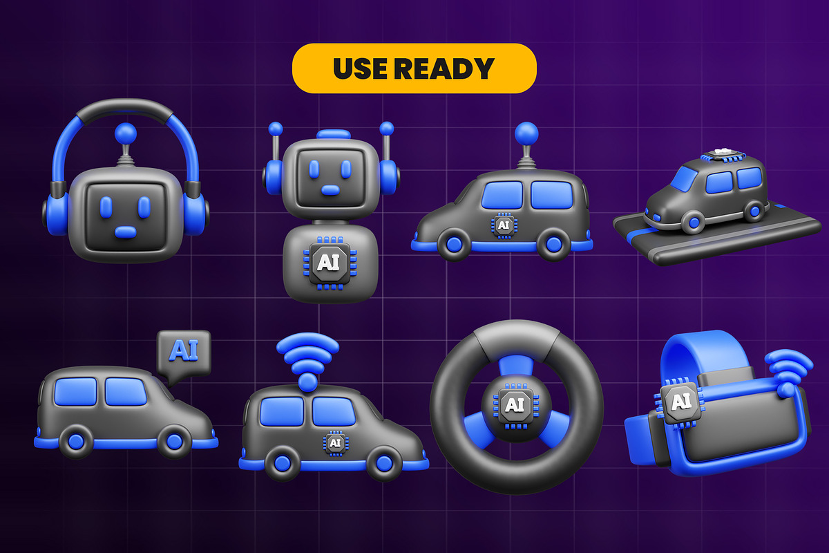 Artificial intelligence 3d Icon Pack, an Object 3D Model by Ui Stock (Photo 2 of 6)
