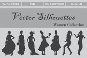 Set of female silhouettes, a Graphic by SHom (Thumbnail 1 of 3)