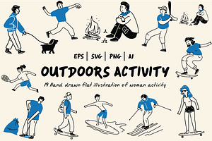 Outdoors Activity, a Person Illustration by Berdansabersama