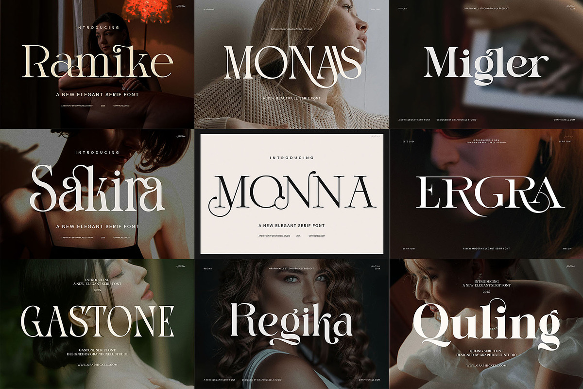 100+ Premium Serif Font Bundle, a Serif Font by Graphicxell (Photo 3 of 12)