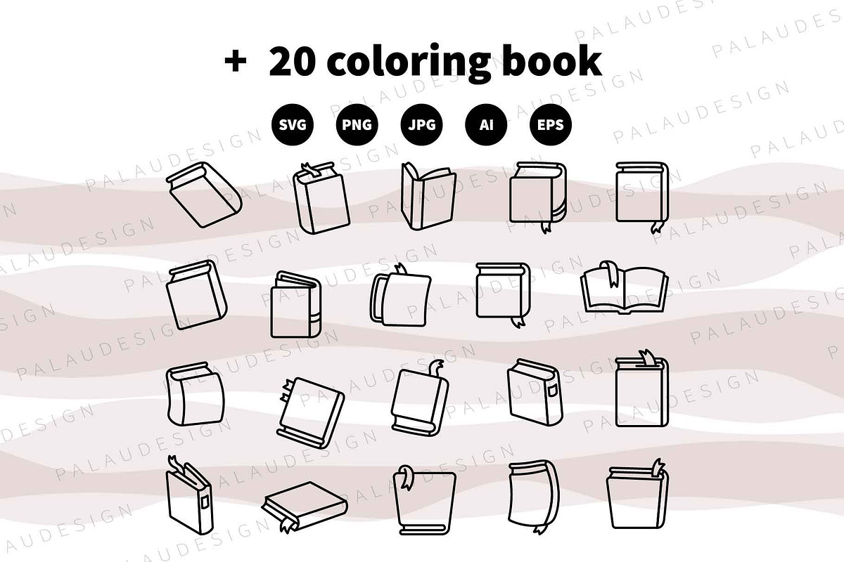 Books Outline Cute Illustrations, an Education Illustration by Palau (Photo 11 of 12)