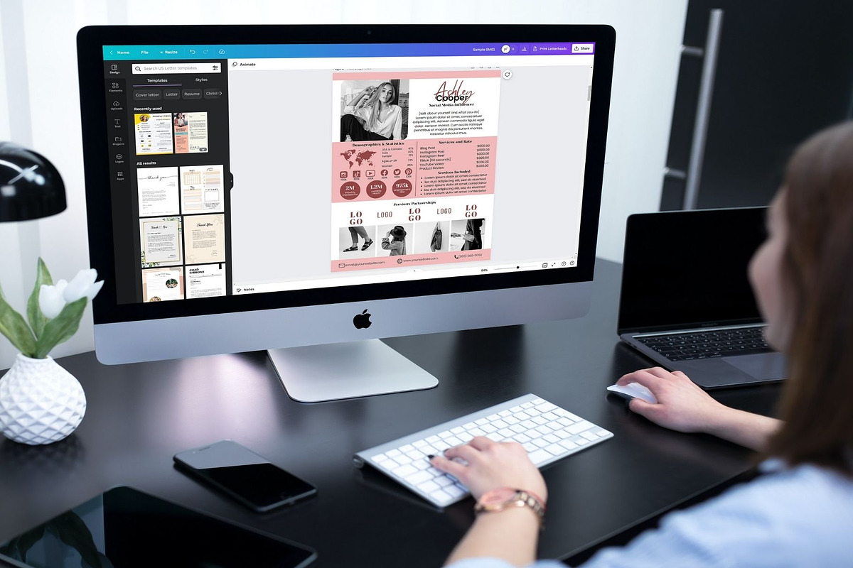 One Page Media Kit in Pink preview 8