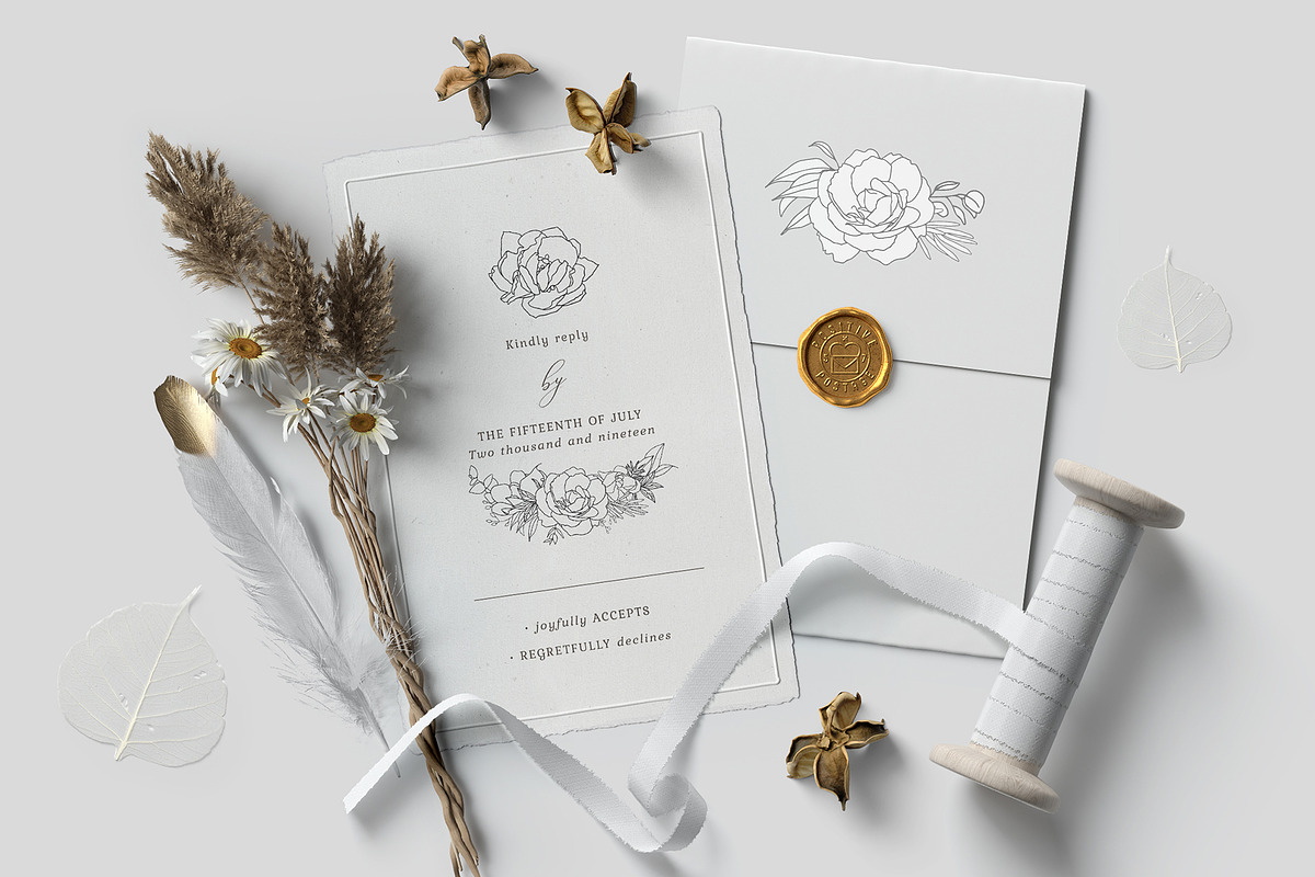 Elegant floral collection.Line art, a Decorative Illustration by Vera●Suleimanova (Photo 14 of 15)