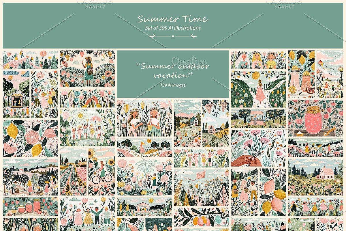Summer- 395 AI illustrations, a Seasonal Illustration by Pundateam (Photo 7 of 9)