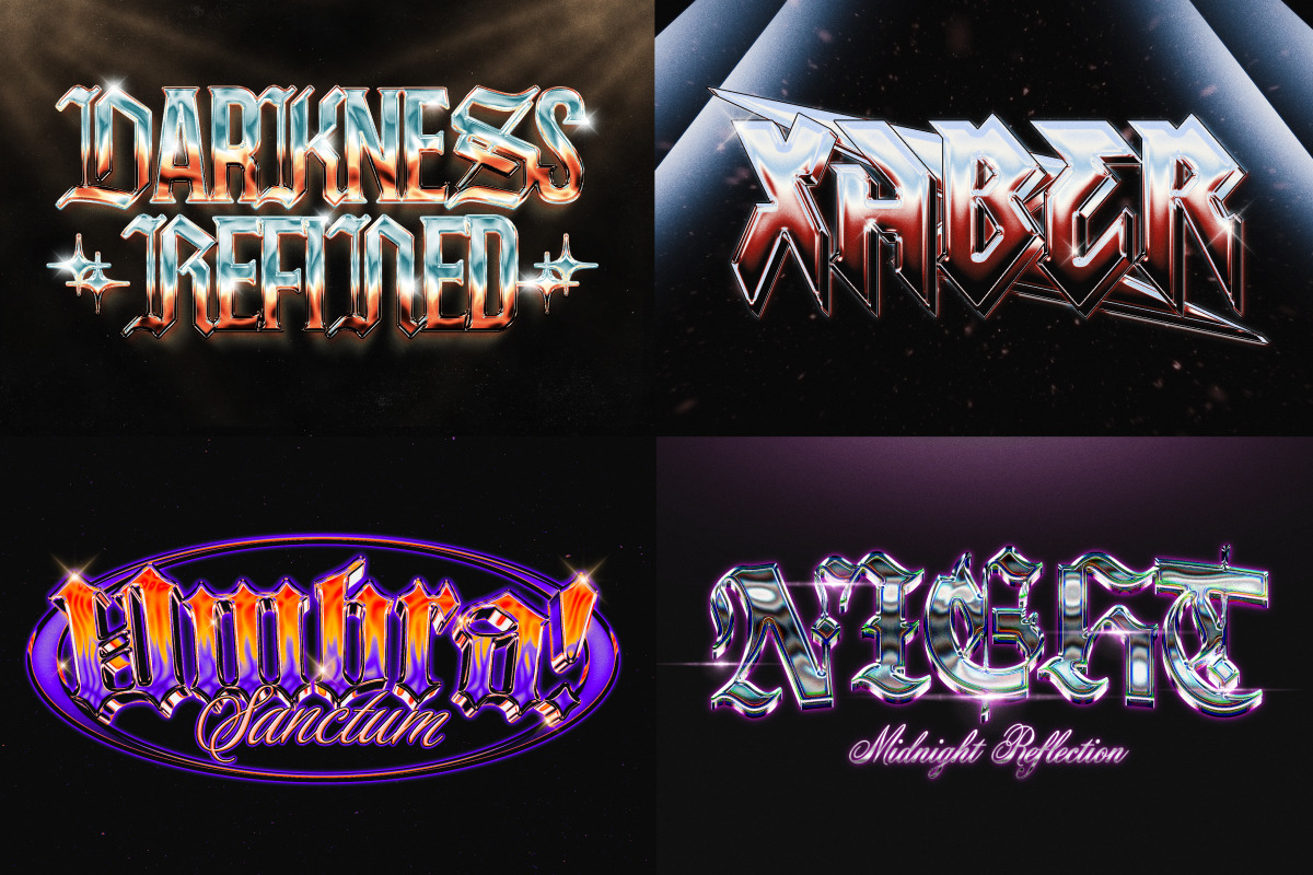 Chrome Text Effect Pack, a Layer Style Add-On by Matsero (Photo 3 of 4)