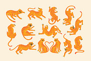 Tiger Illustrations Bundle, an Animal Illustration by Skilline Design Co. (Thumbnail 2 of 10)