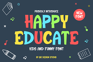 Happy Educate - Playful Font