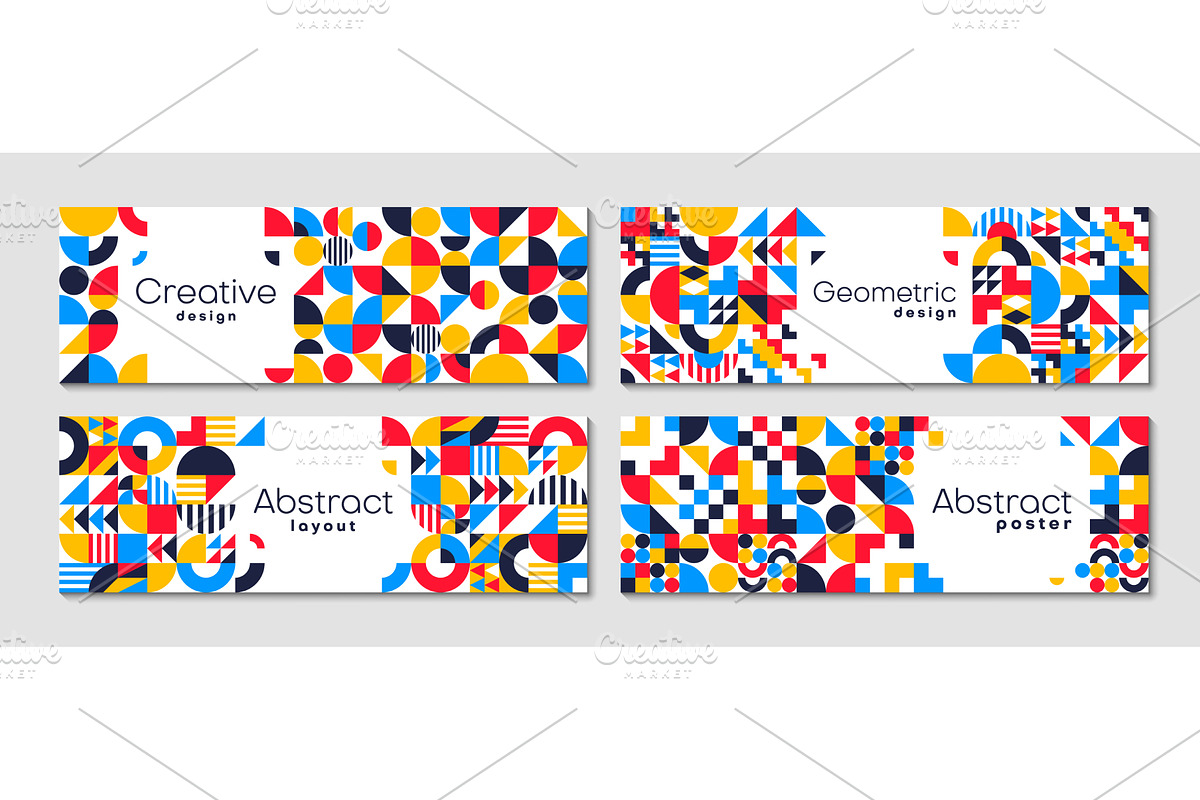 Abstract banners, geometric pattern, an Education Illustration by Buch&Bee
