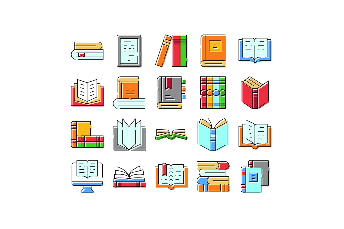 Books and reading education icon set, an Object Graphic by pikepicture (Photo 1 of 3)