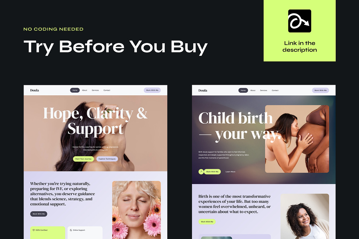 Doula Website Elementor Template, a WordPress Template by Awakened Templates (Photo 5 of 6)