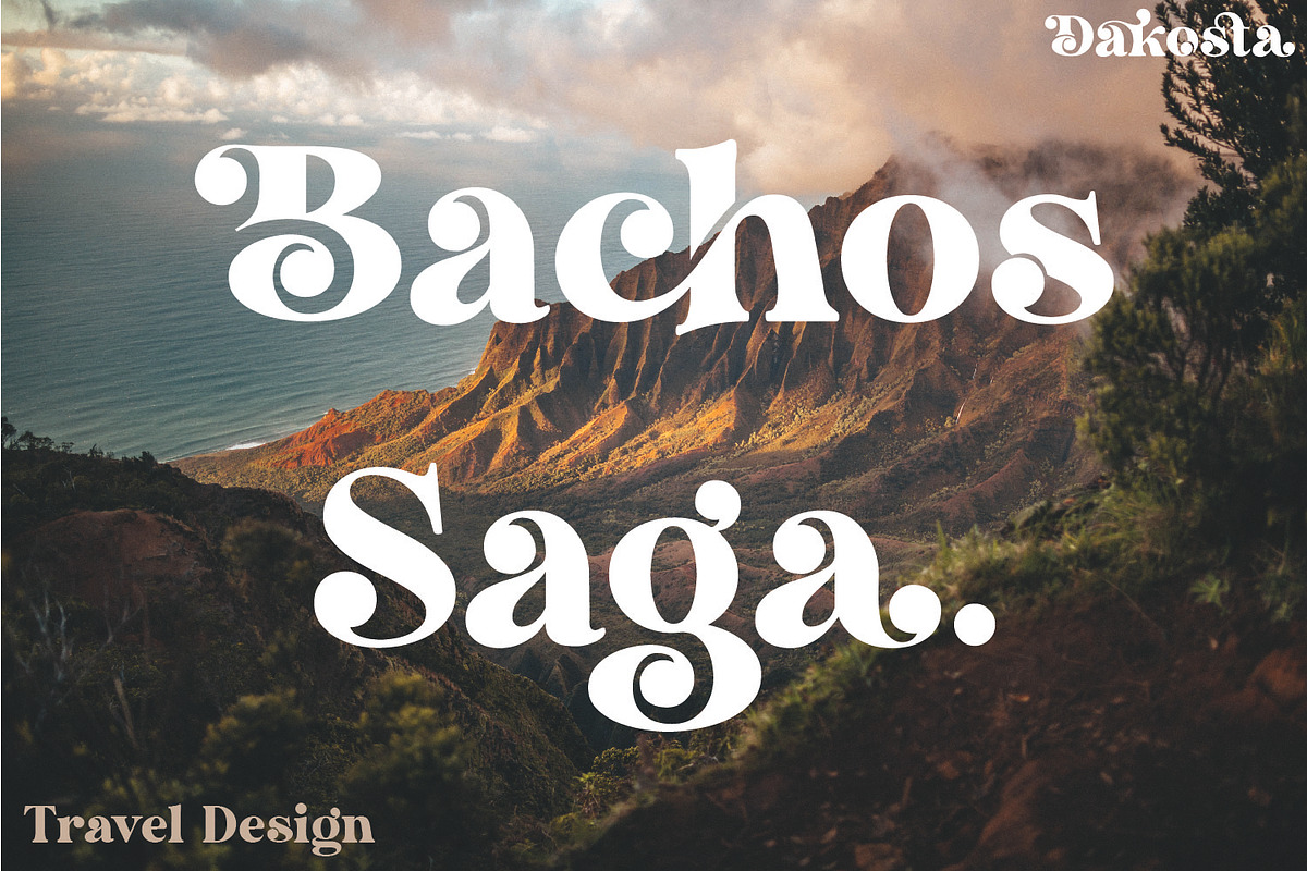 Dakosta | Retro Serif Typeface, a Serif Font by MchCrafter (Photo 2 of 15)