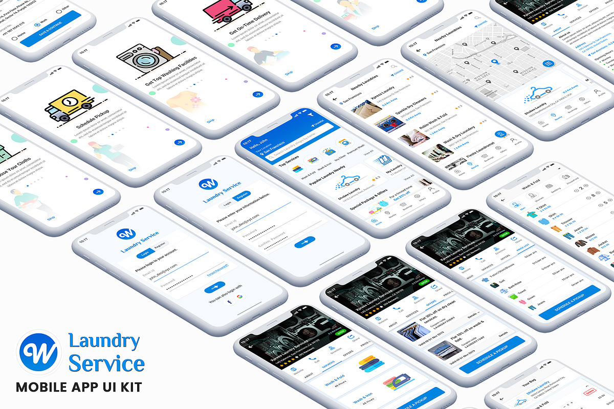 Wash It : Laundry App UI kit, an UI Kit Template by App Innovation (Photo 1 of 6)