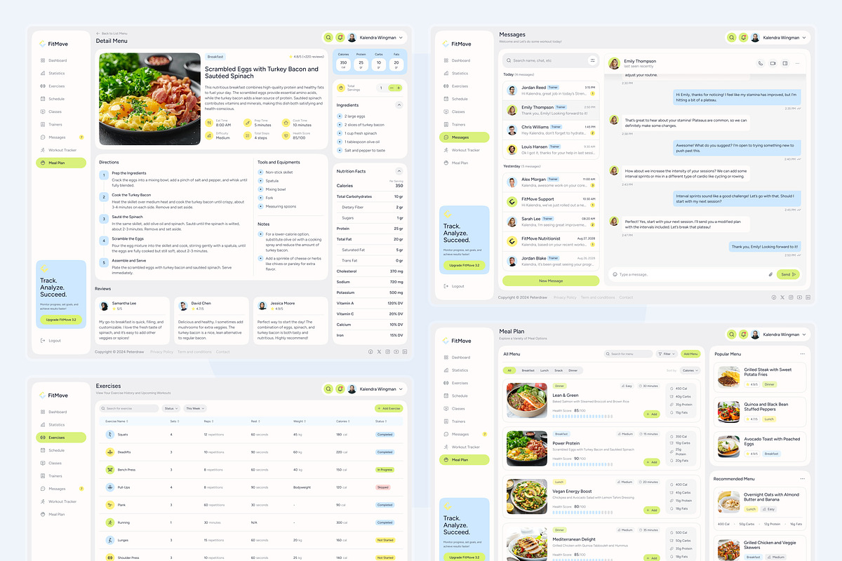 FitMove - Fitness Dashboard, an UI Kit Template by peterdraw (Photo 6 of 7)