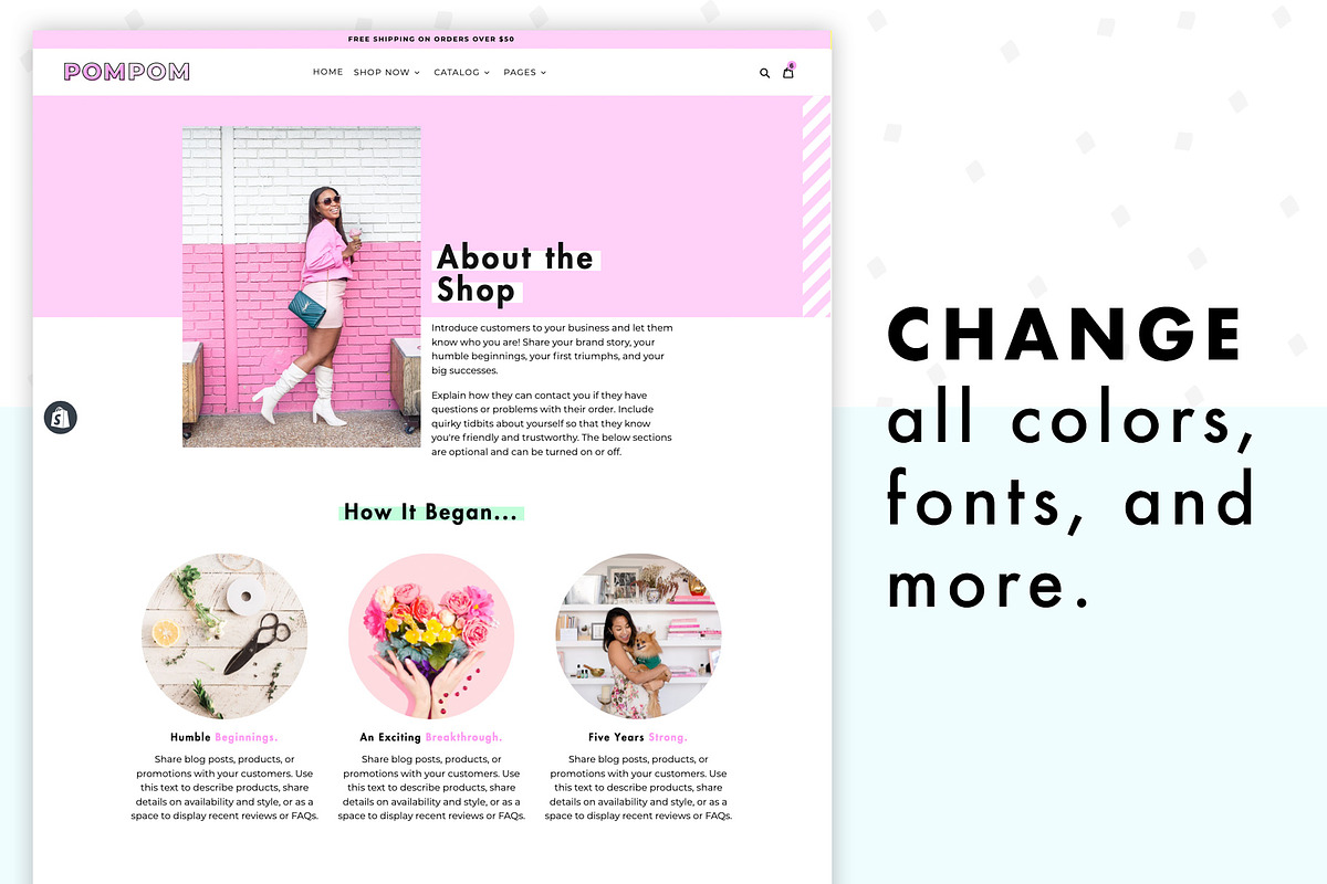 PomPom: Pink Shopify Theme, a Shopify Template by ltsdesigns (Photo 2 of 5)