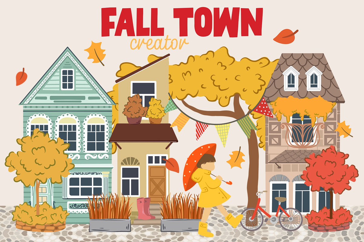 Seasonal Town Creator Bundle -60%OFF, a Decorative Illustration by Alina Sh (Photo 3 of 22)