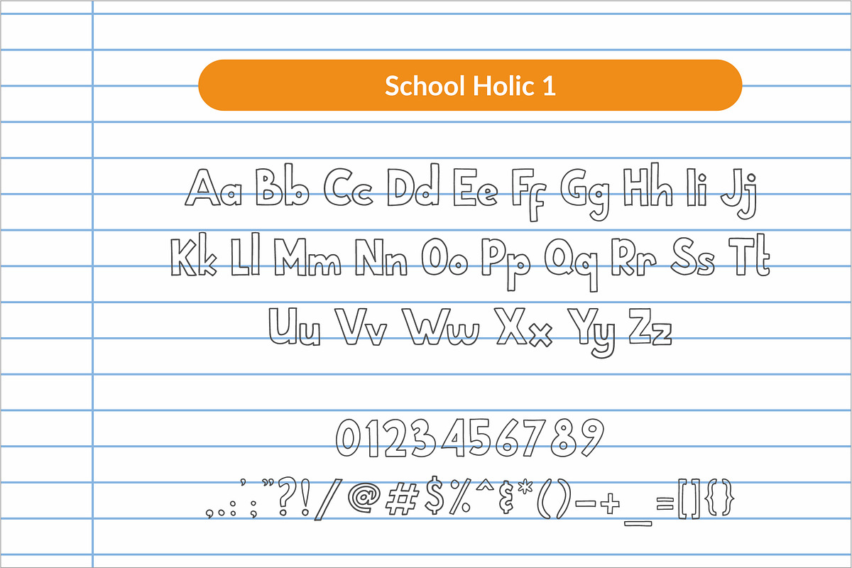 School Holic | 7 Font Styles + Bonus preview 3