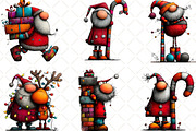 Quirky Santa Clipart, an Illustration by Black Bird Studio (Thumbnail 4 of 5)