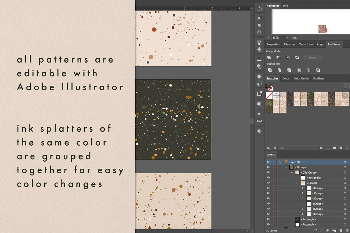 Ink Splatter Patterns Volume 003, a Pattern Graphic by Megs Lang (Photo 12 of 15)