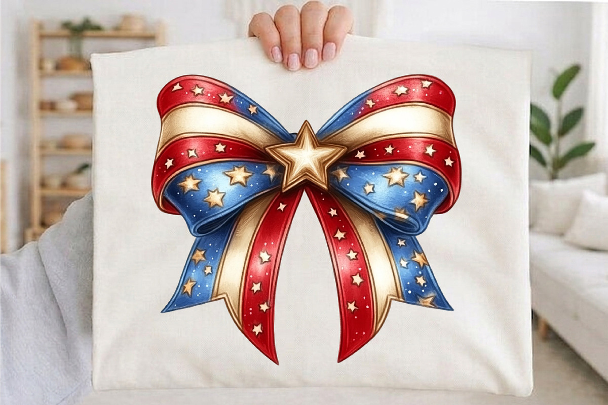 Whimsical Patriotic Bow Clipart, an Illustration by designcity5 (Photo 5 of 5)