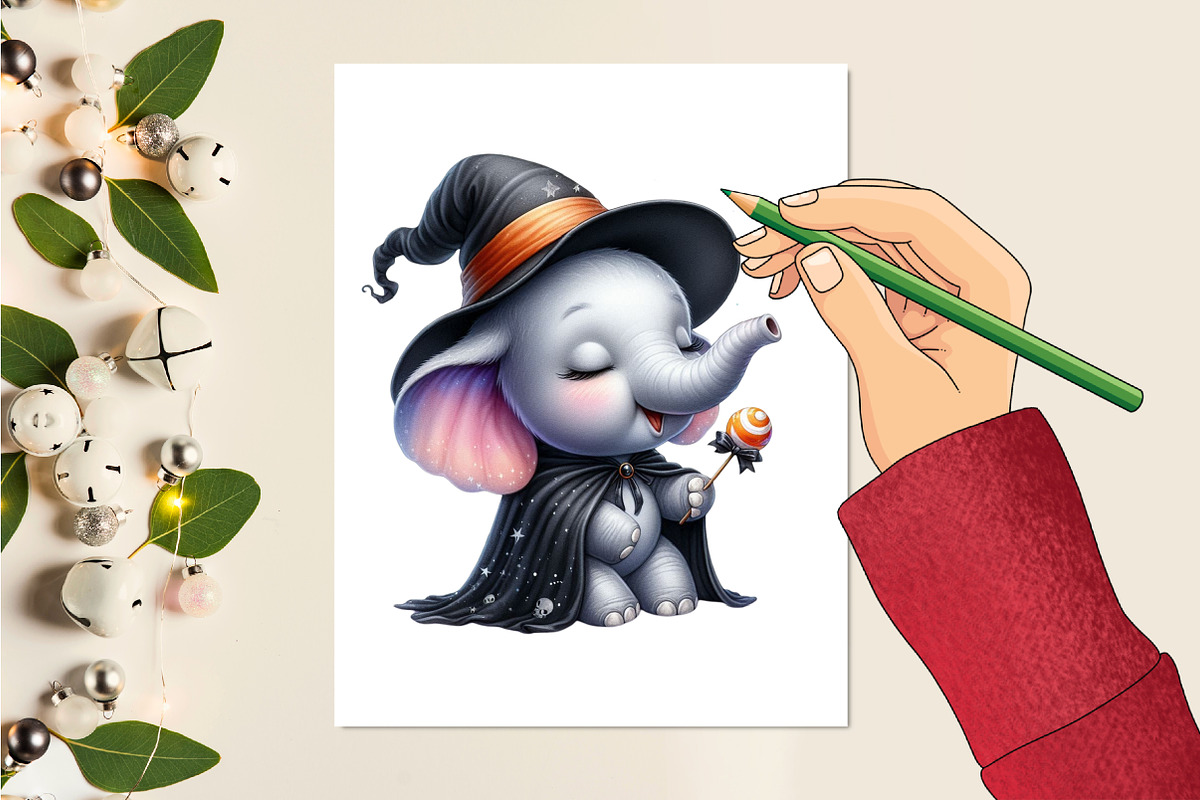Halloween Elephant Sublimation, a Seasonal Illustration by Craft Nest (Photo 2 of 5)
