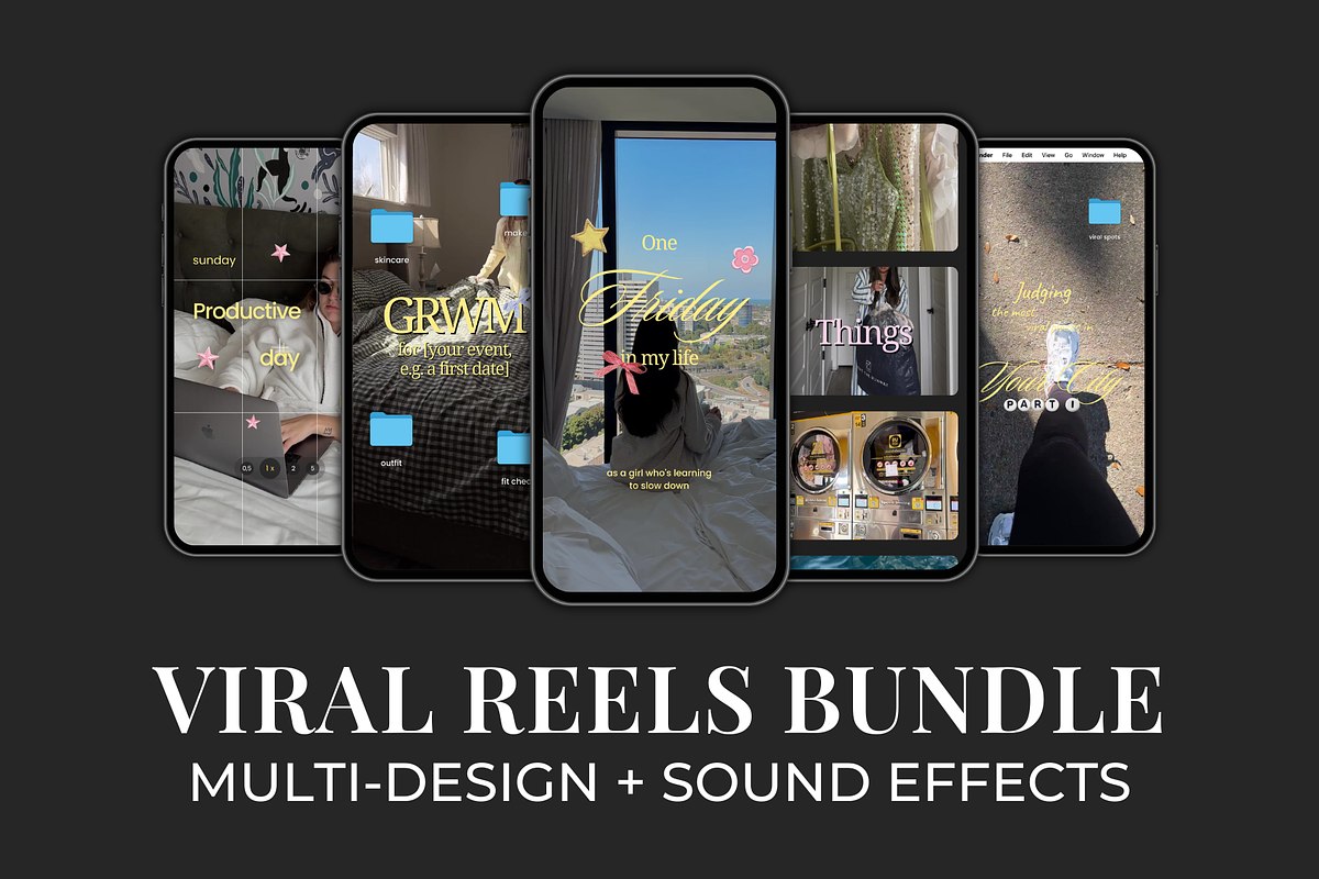 Viral Instagram Reels Bundle, a Social Media Template by Meraki Templates (Photo 1 of 7)
