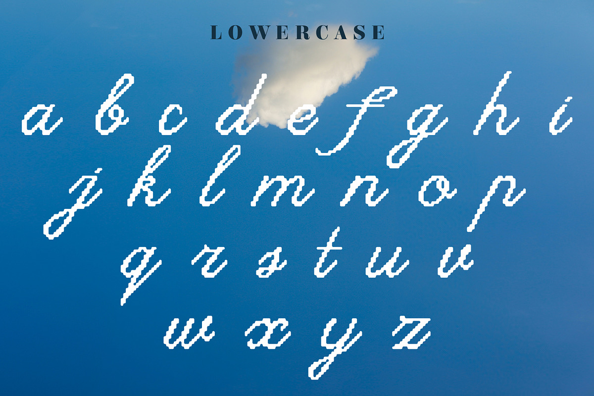 Lucid Wake Pixel Calligraphic Script, a Script Font by Struvictory.art (Photo 7 of 9)