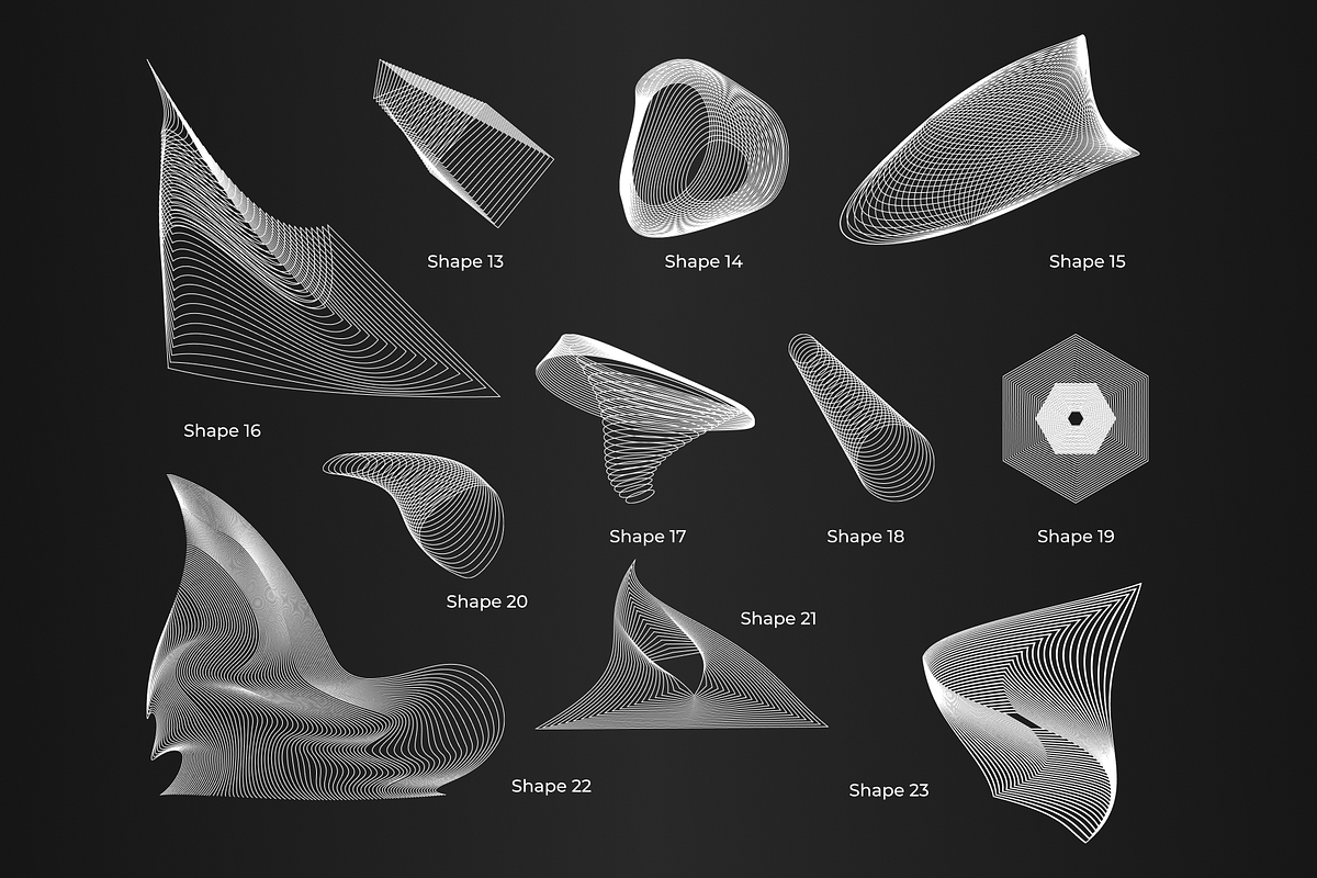 30 abstract geometric line shapes, an Object Graphic by Kyuubisa's Graphics (Photo 3 of 6)