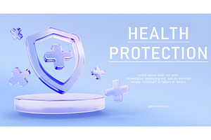3d health protection landing page, a Healthcare Illustration by Marozhkastudio