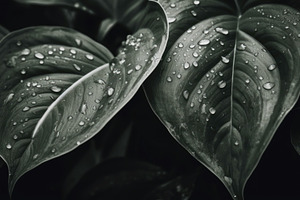 Green plant leaves natural close up background, a Photo by Dvoevnore photos