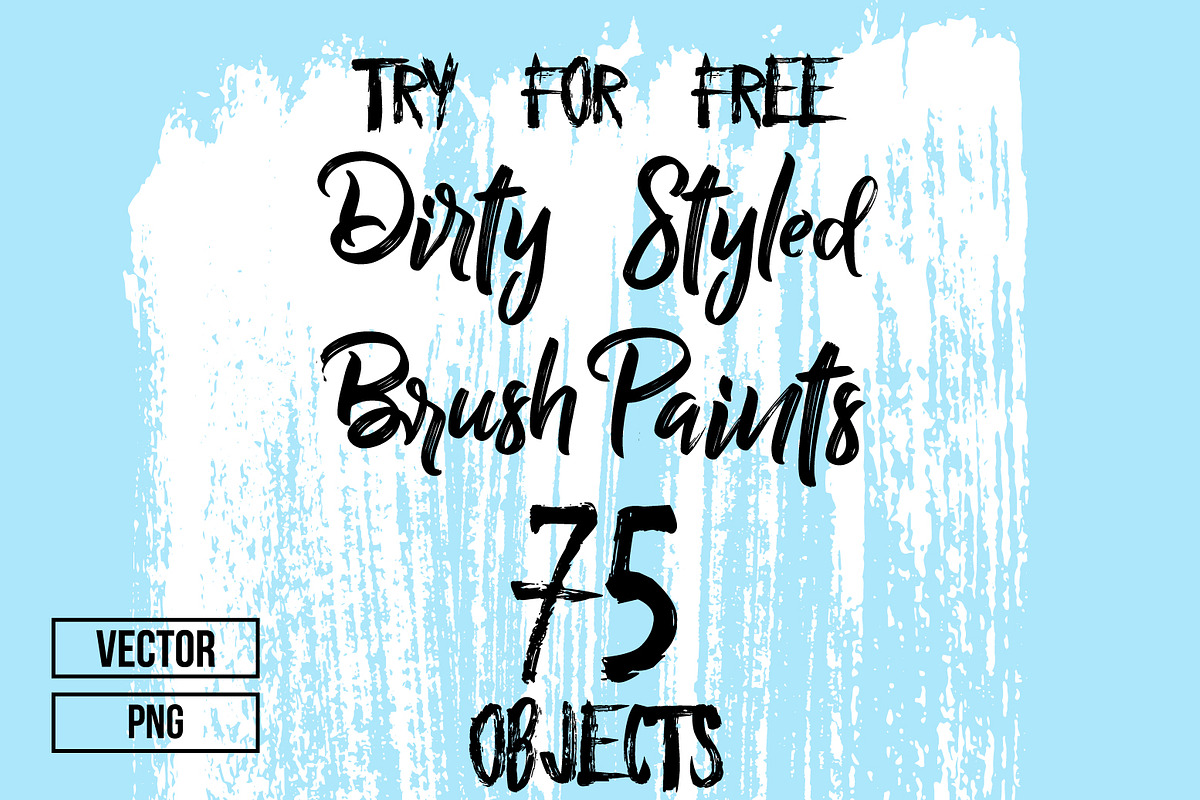 75 Hand Crafted Dirty Brush Paints, an Object Graphic by Artem Vorotnikov (Photo 1 of 6)