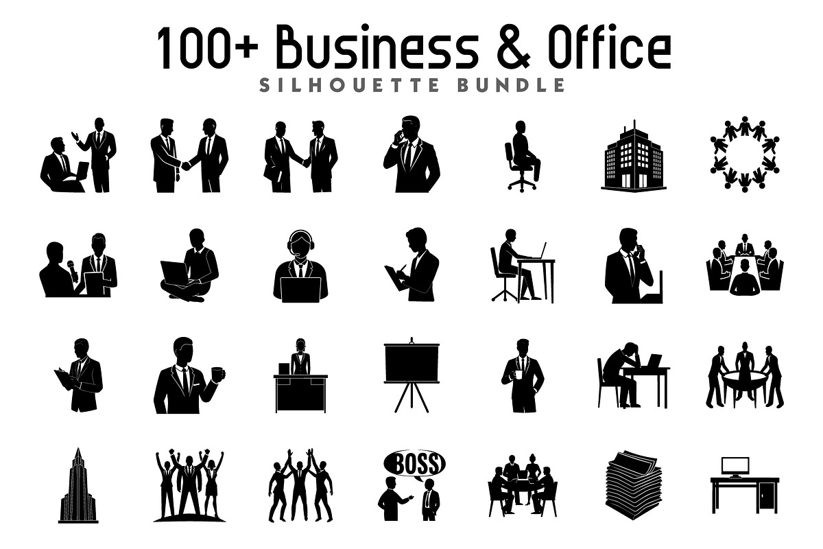 Business & Office Silhouette Bundle, an Illustration by Creative_View (Photo 2 of 4)