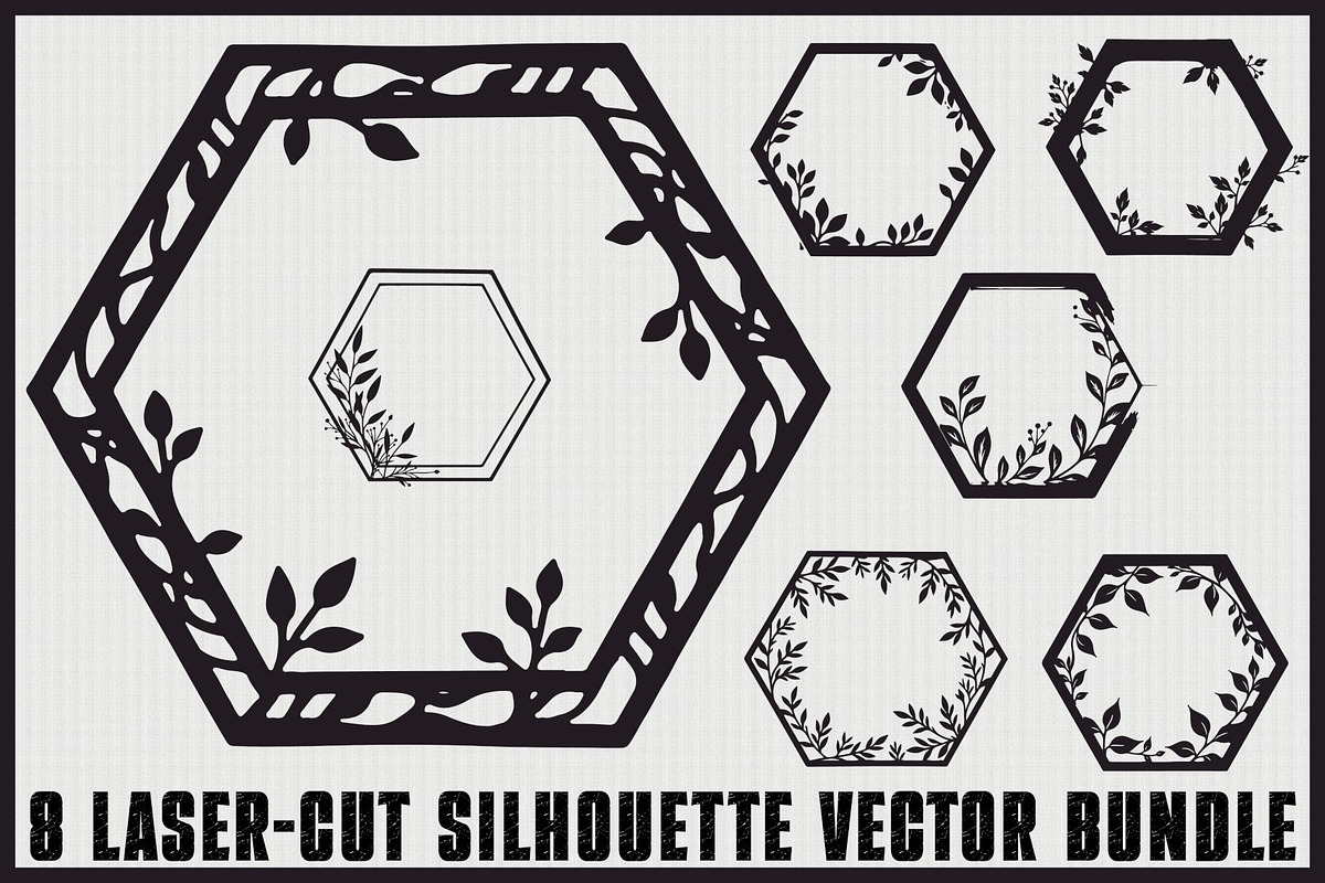 Floral Laser Cut Frame Set, an Illustration by Creativeshirt (Photo 1 of 9)
