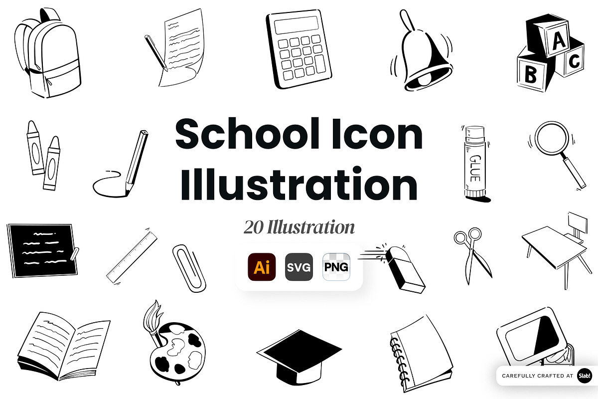 School Icon Illustration Set, an Object Graphic by SLAB! Design (Photo 1 of 3)