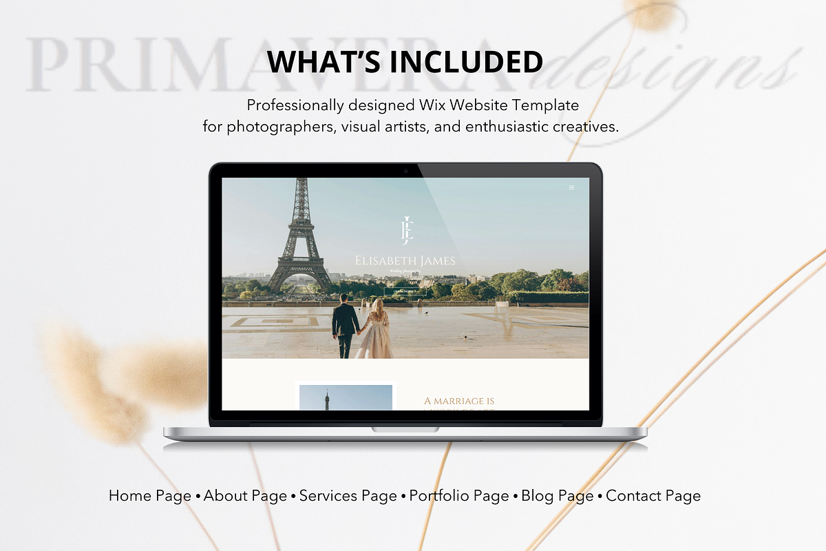 Wix Photography Website Template, a Wix Template by Primavera Studio Design (Photo 7 of 8)