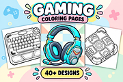 Gaming Coloring Pages #1, a Technology Illustration by Inkivelle Studio (Thumbnail 1 of 3)