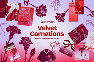 Carnation Flowers Vector Set