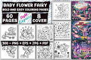 Baby Flower Fairy Coloring Pages, an Illustration by LightExpress (Thumbnail 1 of 4)