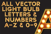 Vector Light Bulb Marquee Letters, an Object Graphic by ACF Designs (Thumbnail 1 of 2)
