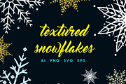 Vector textured grungy snowflakes, a Texture Illustration by Palette Pursuit (Thumbnail 5 of 5)