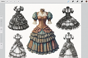 1000+ DRESS PROCREATE STAMPS, a Brush Add-On by BeeRubby (Thumbnail 8 of 9)