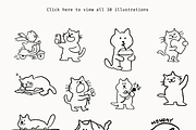 CATS: Naive Vector Cat Illustrations, an Animal Illustration by Veyla (Thumbnail 3 of 11)