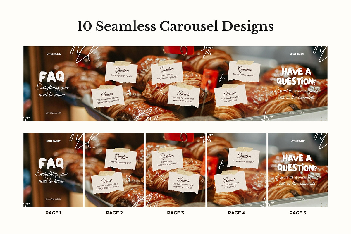 Bakery Seamless Carousels Instagram, a Social Media Template by Anna Design Studio (Photo 3 of 12)