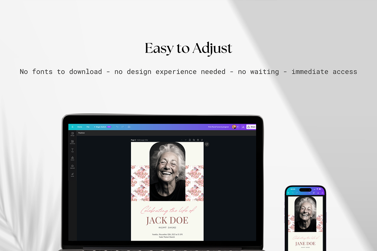 Funeral Program Template Set I Canva, an Invitation Template by The Social Stuff (Photo 9 of 10)