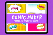 Procreate Comic Maker, a Brush Add-On by Julia Right Studio (Thumbnail 1 of 6)