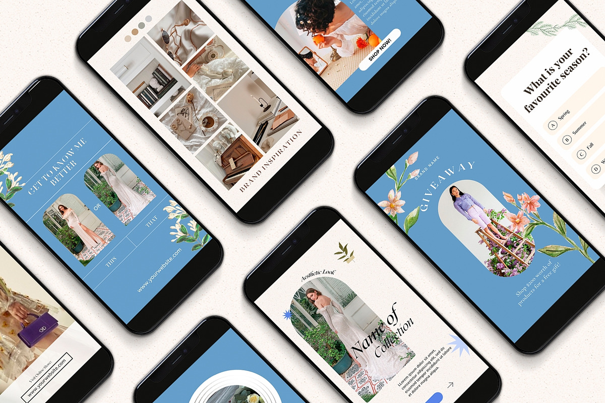 Baby Blue Instagram Templates, a Social Media Template by DesignbySamVN (Photo 3 of 10)