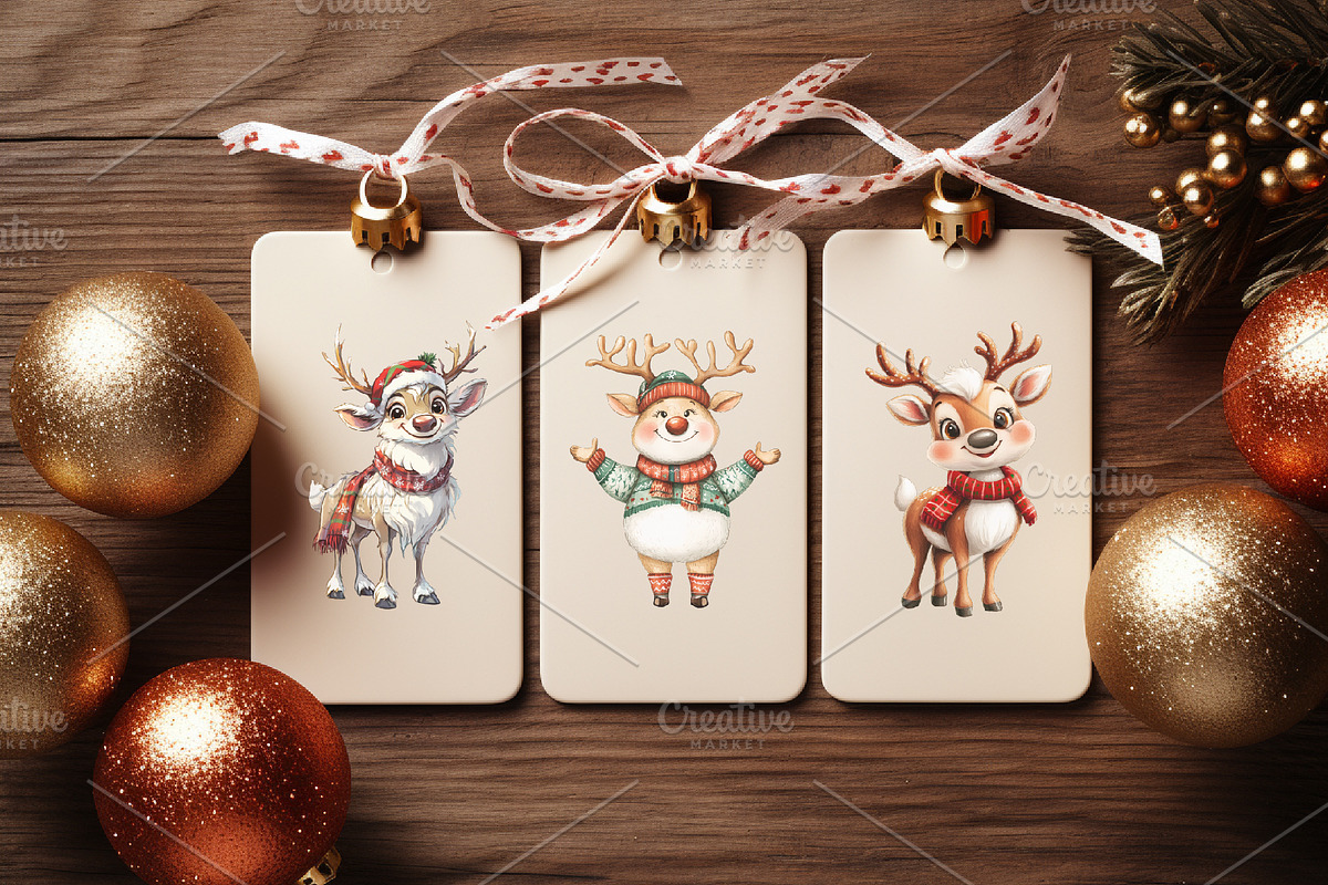 Christmas Deer. Watercolor PNG., an Animal Illustration by KENO Mascots (Photo 4 of 8)