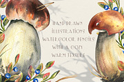 Mushrooms edible forest watercolor, an Object Graphic by NATASHA CHU (Thumbnail 3 of 11)