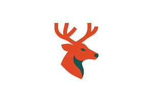 Minimalist Red Stag Head, a Branding & Logo Template by Vectorium Studio